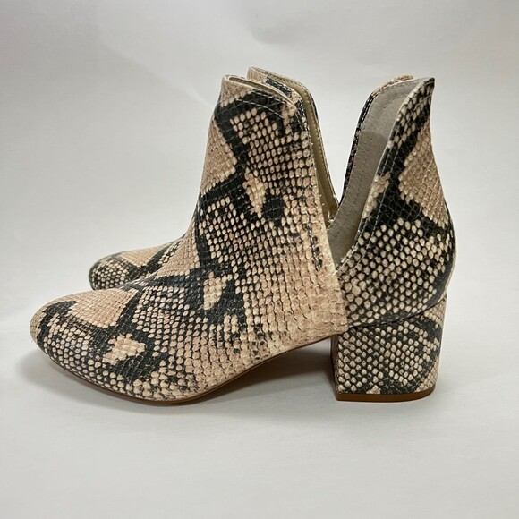Steven Madden Rockir Snake Skin Ankle Boots Size 8 - Picture 3 of 7